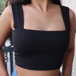 Load image into Gallery viewer, Basic Black Crop Top