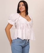 Load image into Gallery viewer, Snow White Flared Top