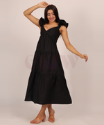 Load image into Gallery viewer, Nessa Black Maxi Dress