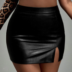 Load image into Gallery viewer, Black Faux Leather Mini Skirt