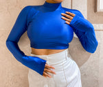 Load image into Gallery viewer, Dark Blue Turtle Neck Top