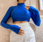 Load image into Gallery viewer, Dark Blue Turtle Neck Top