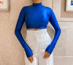 Load image into Gallery viewer, Dark Blue Turtle Neck Top