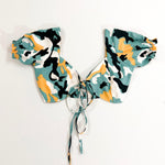 Load image into Gallery viewer, Printed Front Tie Crop Top