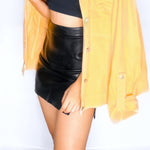 Load image into Gallery viewer, Black Faux Leather Mini Skirt