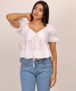 Load image into Gallery viewer, Snow White Flared Top