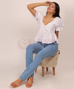 Load image into Gallery viewer, Snow White Flared Top