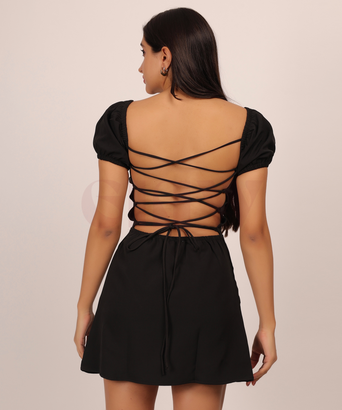 Serenade Backless Dress in Black