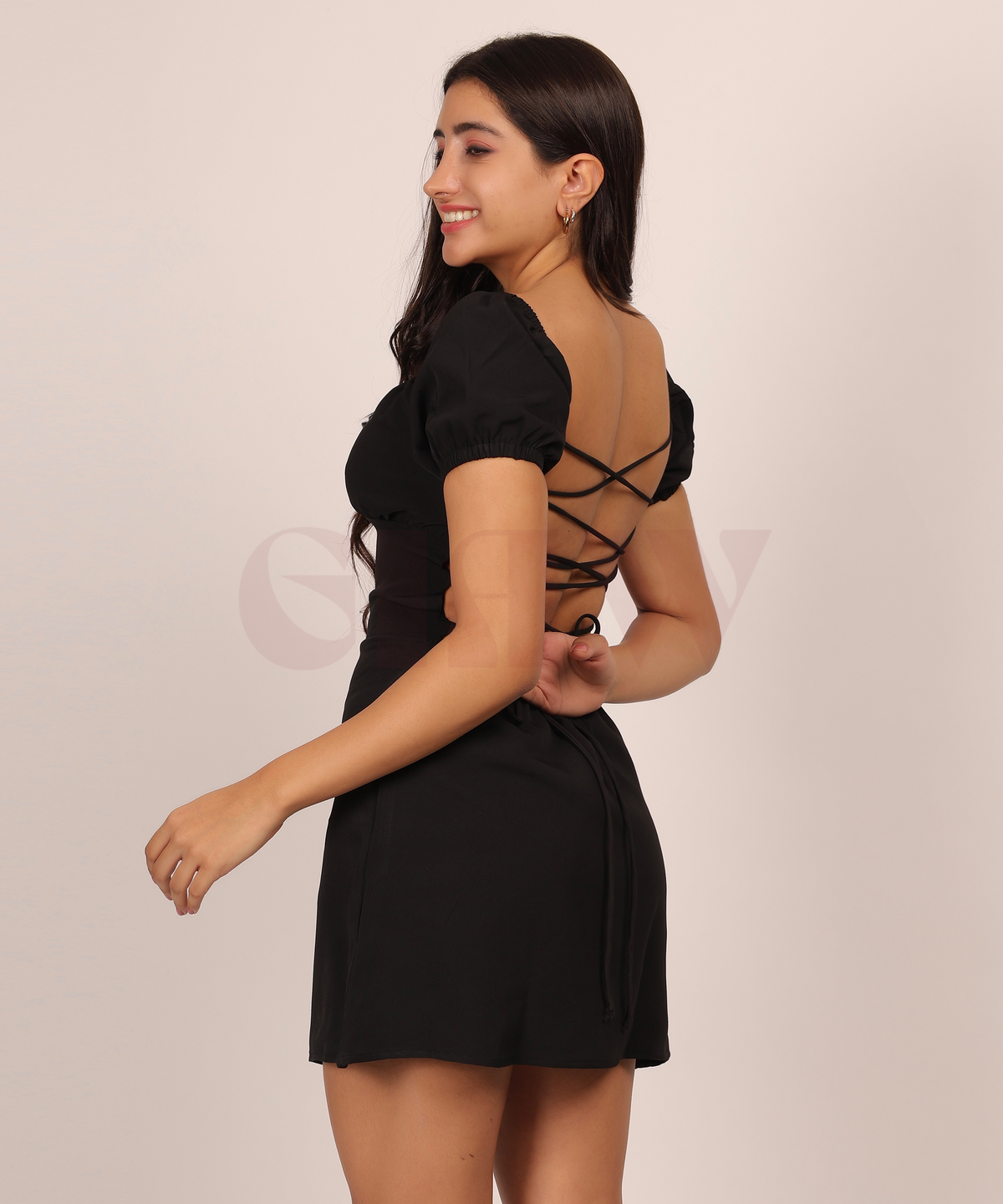 Serenade Backless Dress in Black