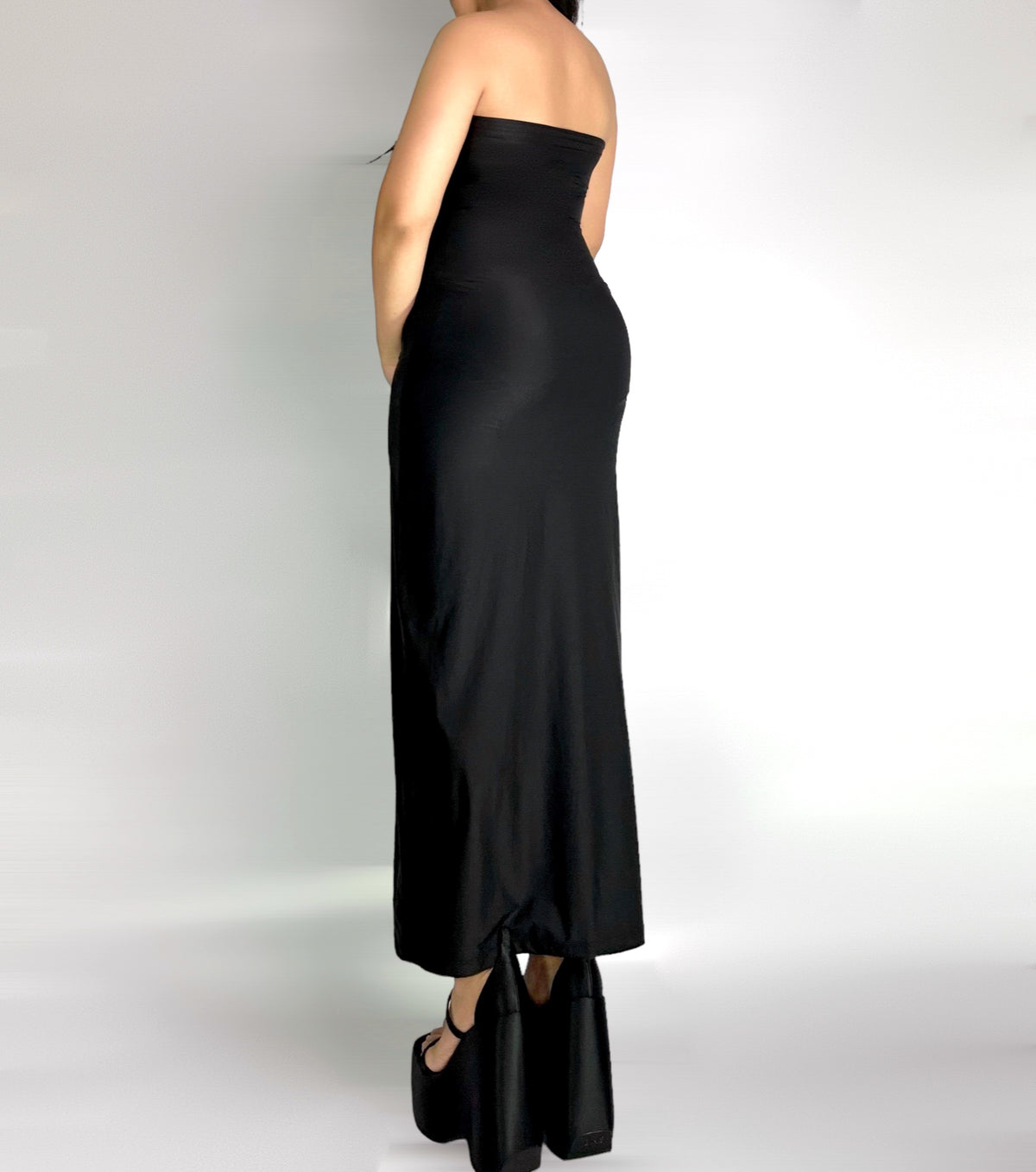 Solid Backless Tube Dress