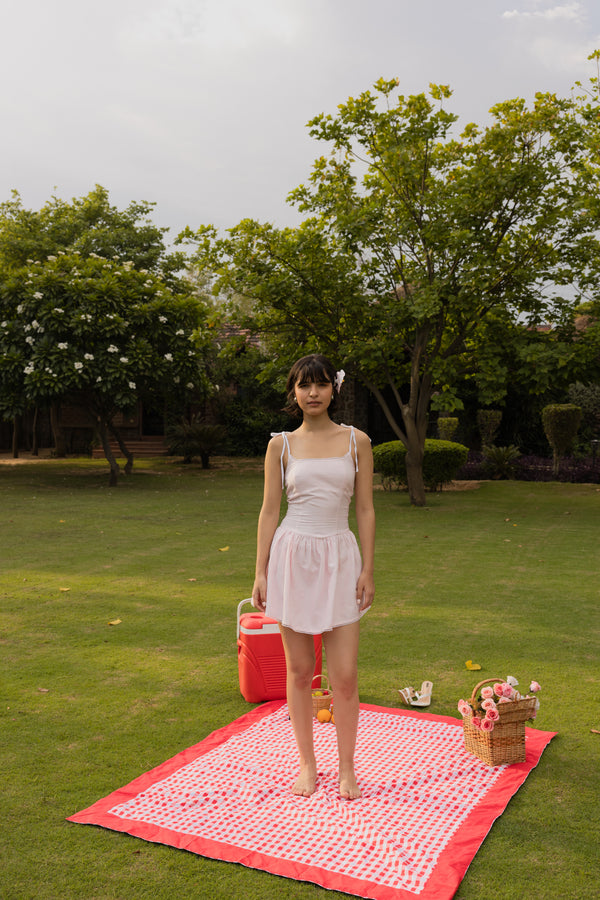 The Blush Dress- Flared Skirt Mini Dress