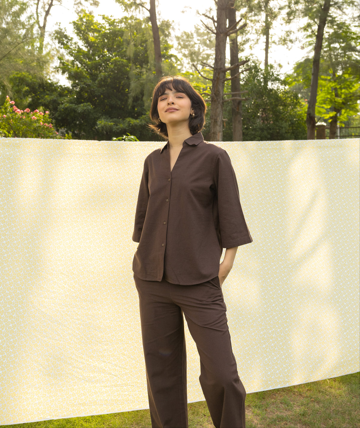 The Autumn Shirt- Flared Sleeve Linen Shirt