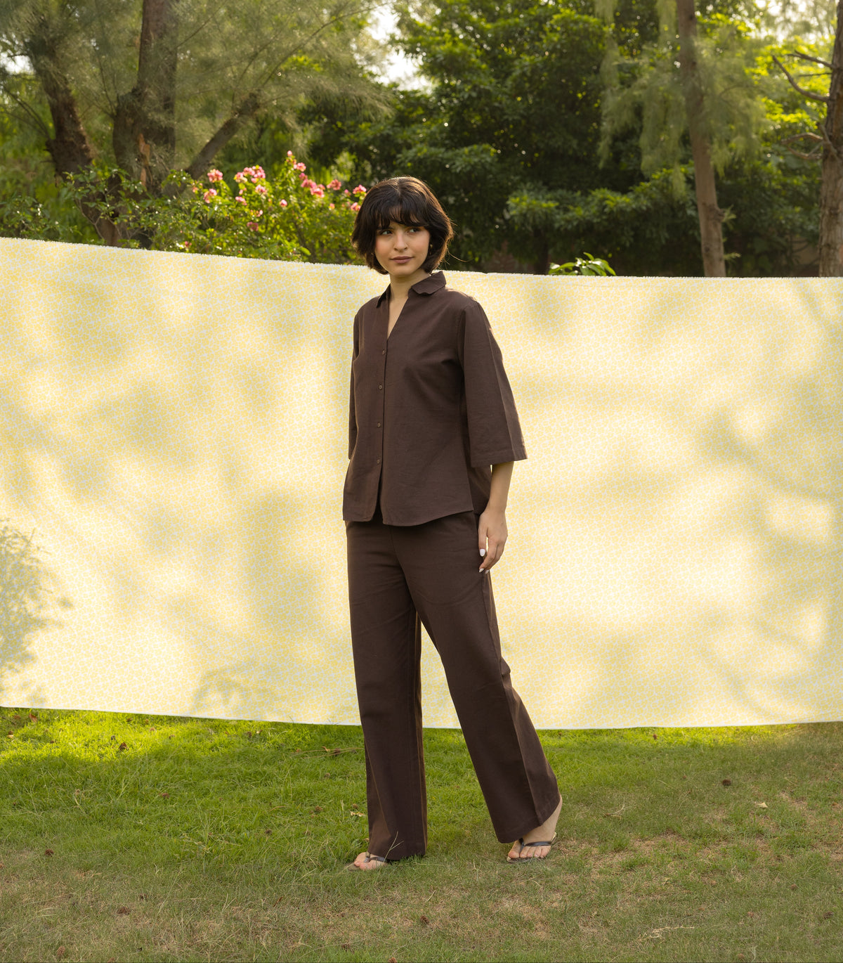The Autumn Shirt- Flared Sleeve Linen Shirt