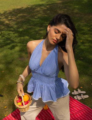 The Petal Stop- Smoked Waist Top