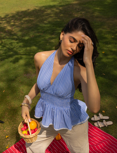 The Petal Stop- Smoked Waist Top