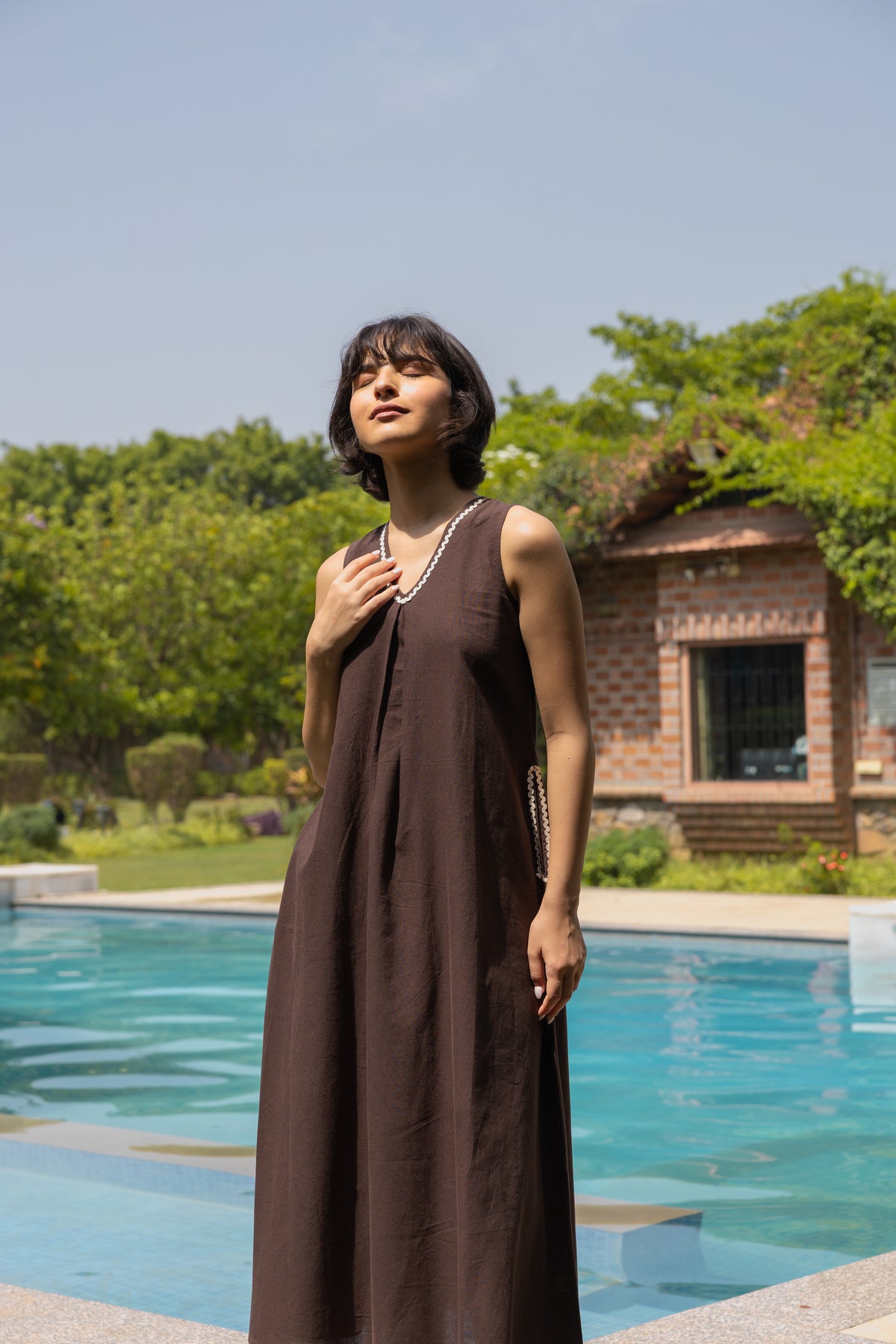 The Elysia Dress- Linen Sleeveless Maxi Dress