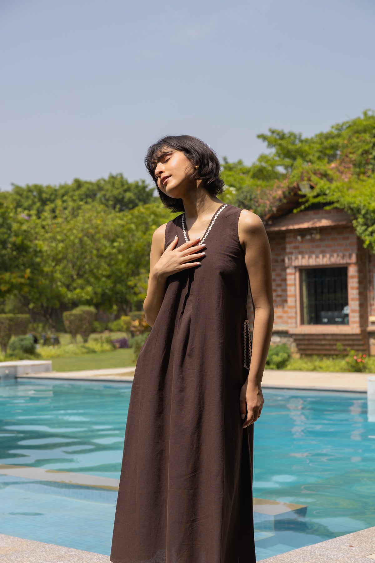The Elysia Dress- Linen Sleeveless Maxi Dress