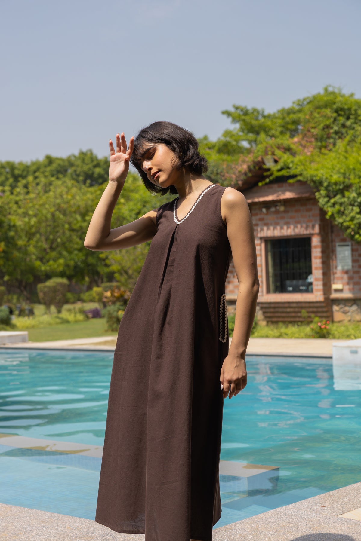 The Elysia Dress- Linen Sleeveless Maxi Dress